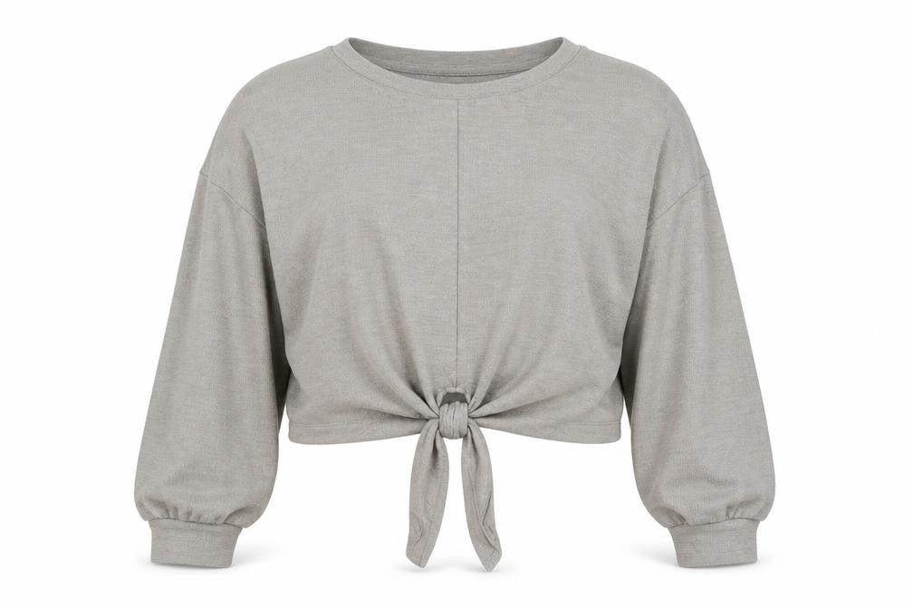 H&M Womens Beige Polyester Pullover Sweatshirt Size M Pullover - Tie
