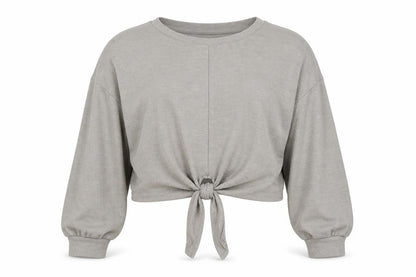H&M Womens Beige Polyester Pullover Sweatshirt Size M Pullover - Tie