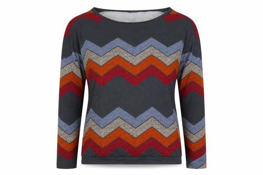 Preworn Womens Multicoloured Geometric Polyester Basic T-Shirt Size M Round Neck