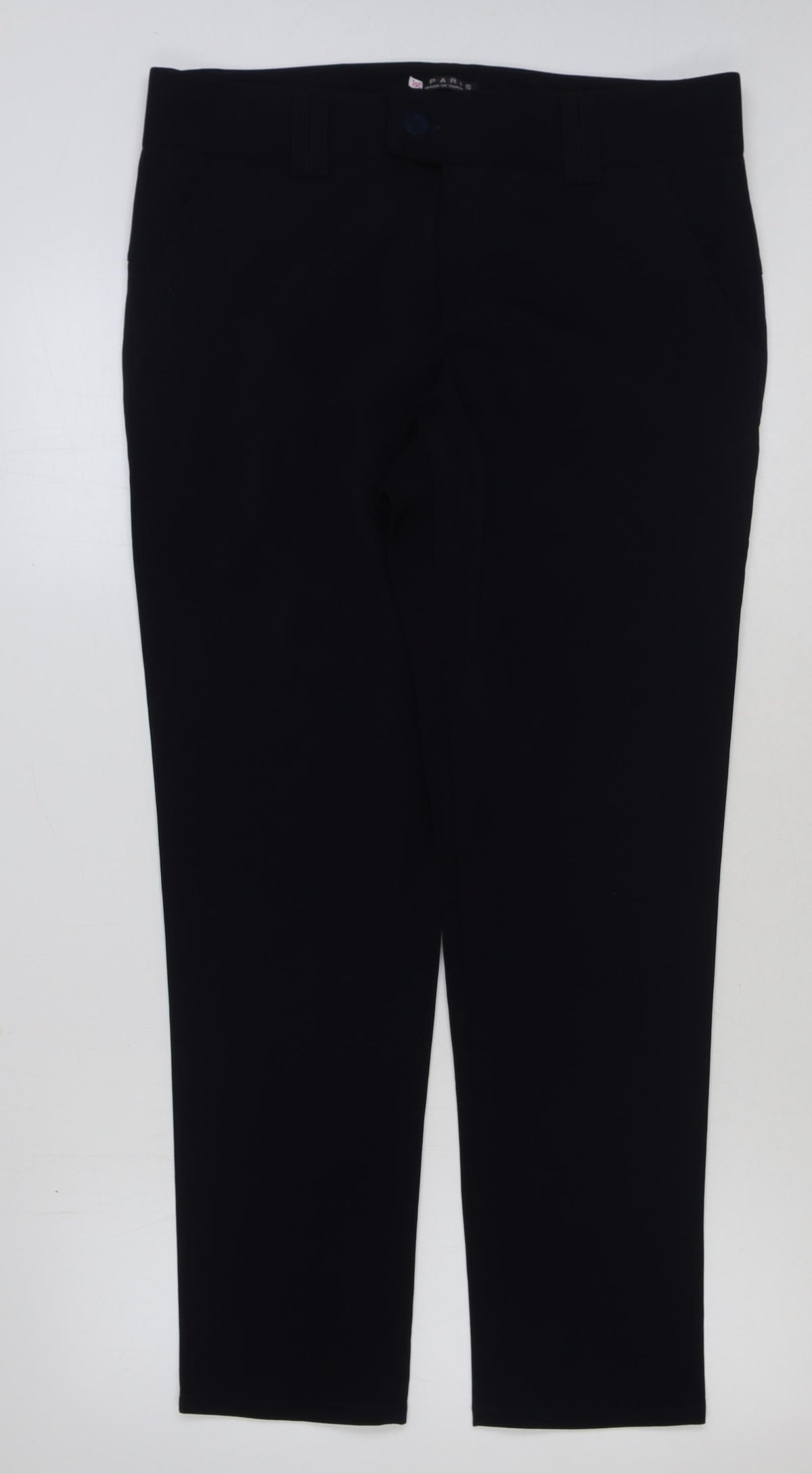 Paris Womens Blue Polyester Trousers Size 36 in L30 in Regular Button