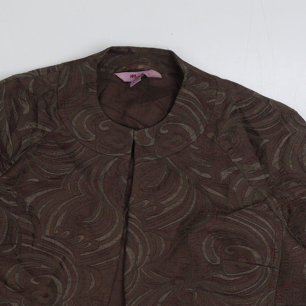 Monsoon Womens Beige Geometric Jacket Size 8 Hook & Eye