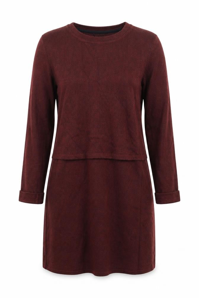 Topshop Womens Brown Acrylic A-Line Size 8 Round Neck Pullover - Back Slit