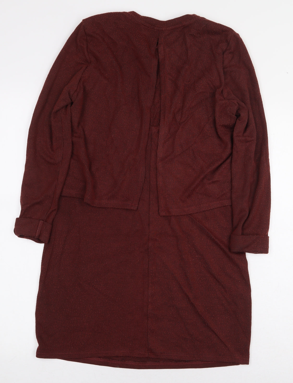 Topshop Womens Brown Acrylic A-Line Size 8 Round Neck Pullover - Back Slit