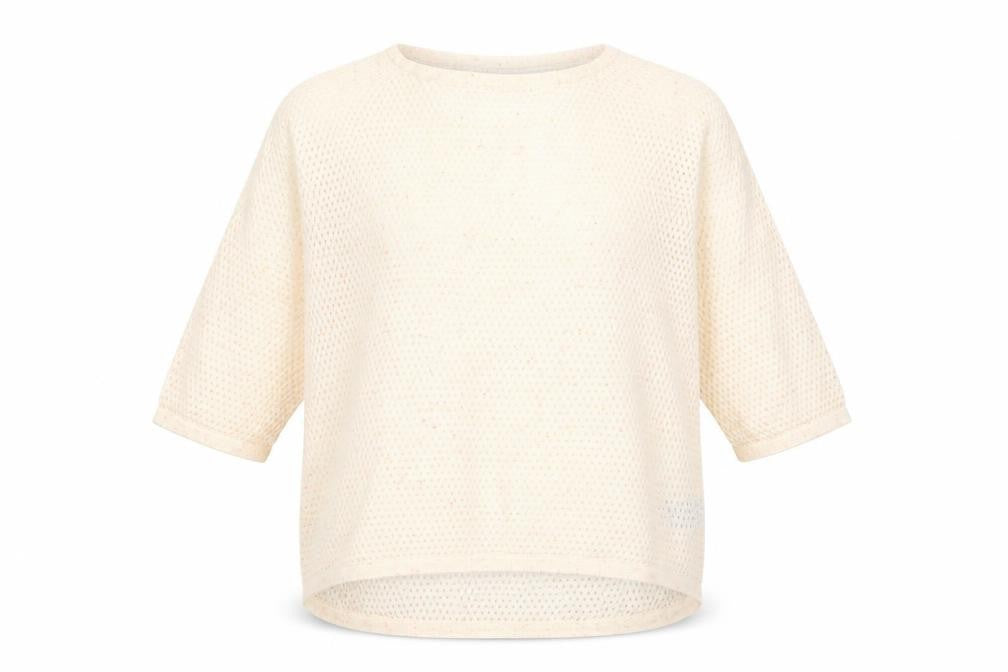 Warehouse Womens Pink Cotton Basic Blouse Size 16 Round Neck - Hole Cut Outs, Paint Splatter Effect