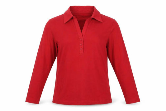 First Avenue Mens Red Polyester Button-Up Size S Collared Button