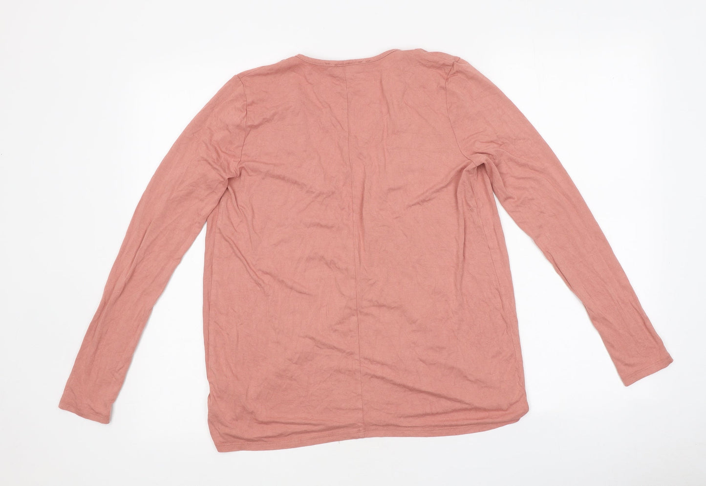 Missguided Womens Pink Polyester Basic T-Shirt Size 8 V-Neck