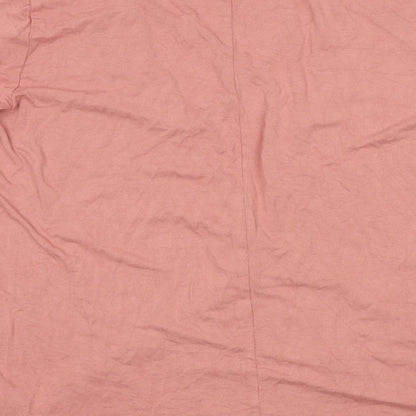 Missguided Womens Pink Polyester Basic T-Shirt Size 8 V-Neck