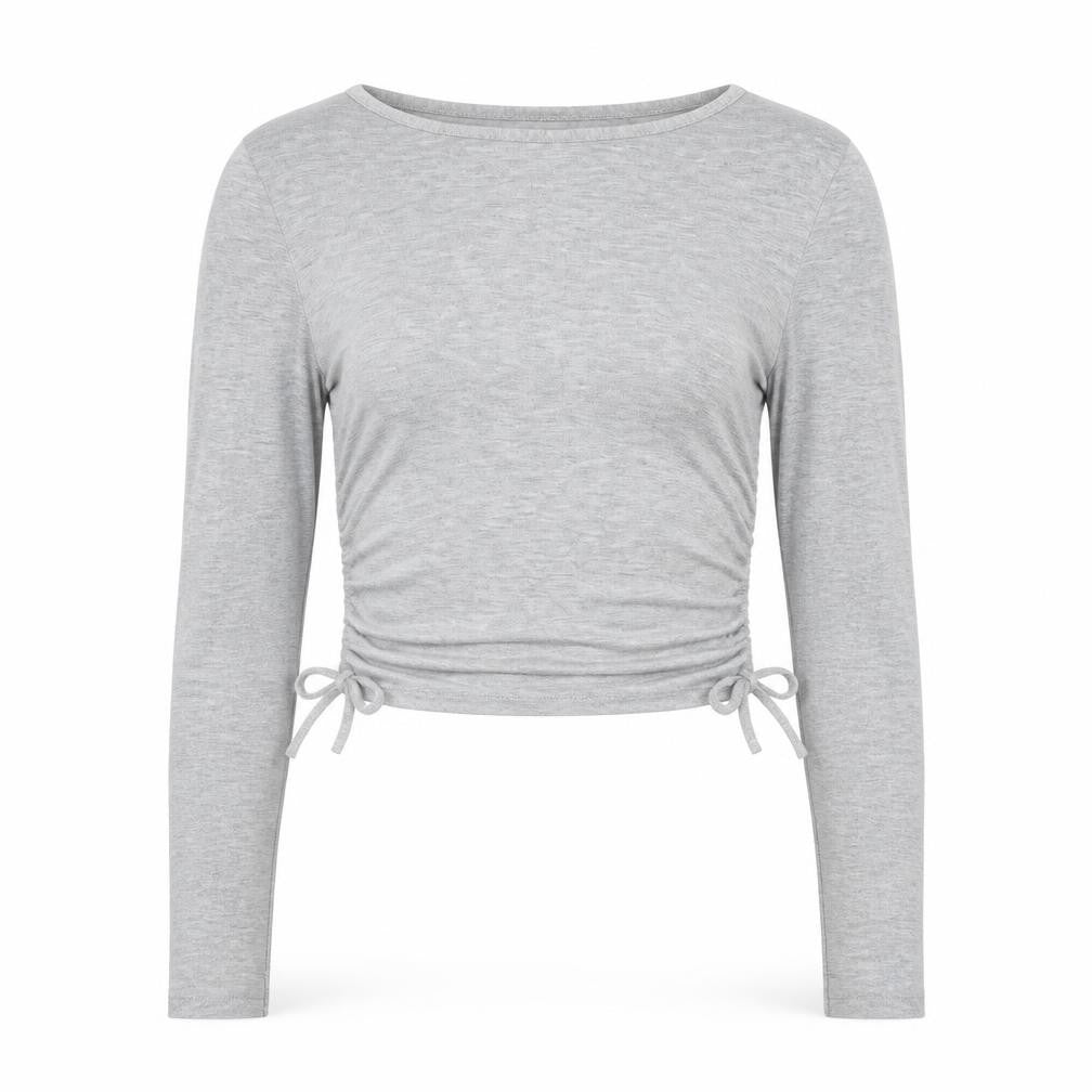 PRETTYLITTLETHING Womens Grey Polyester Cropped Polo Size 6 Round Neck