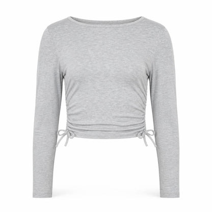 PRETTYLITTLETHING Womens Grey Polyester Cropped Polo Size 6 Round Neck