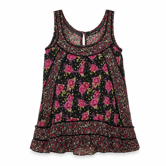 Atmosphere Womens Multicoloured Floral Polyester Basic Tank Size 6 Round Neck
