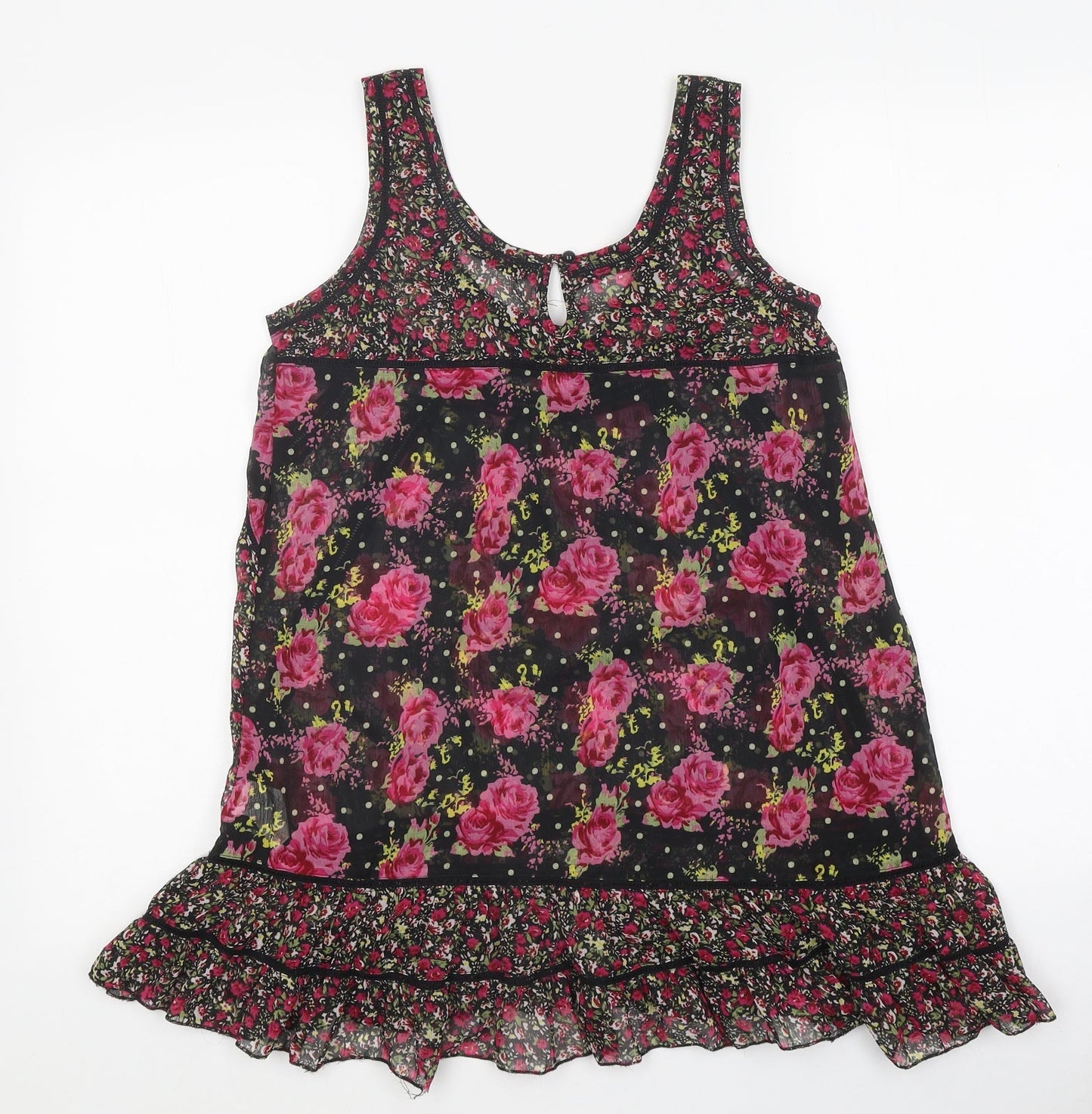 Atmosphere Womens Multicoloured Floral Polyester Basic Tank Size 6 Round Neck