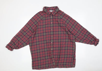 ASOS Womens Purple Plaid Polyester Basic Button-Up Size 8 Collared