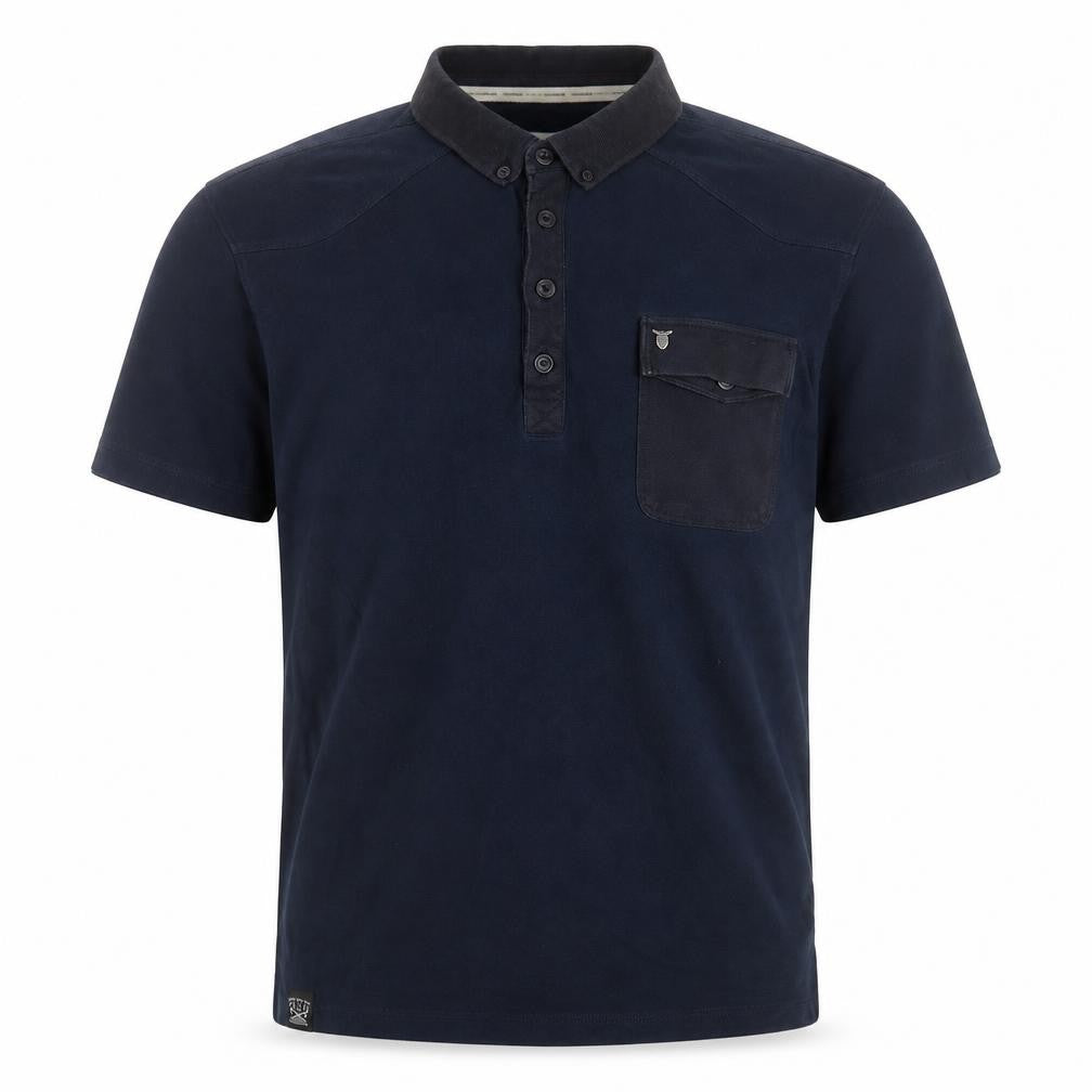 883 Police Mens Blue Cotton Polo Size S Collared Button