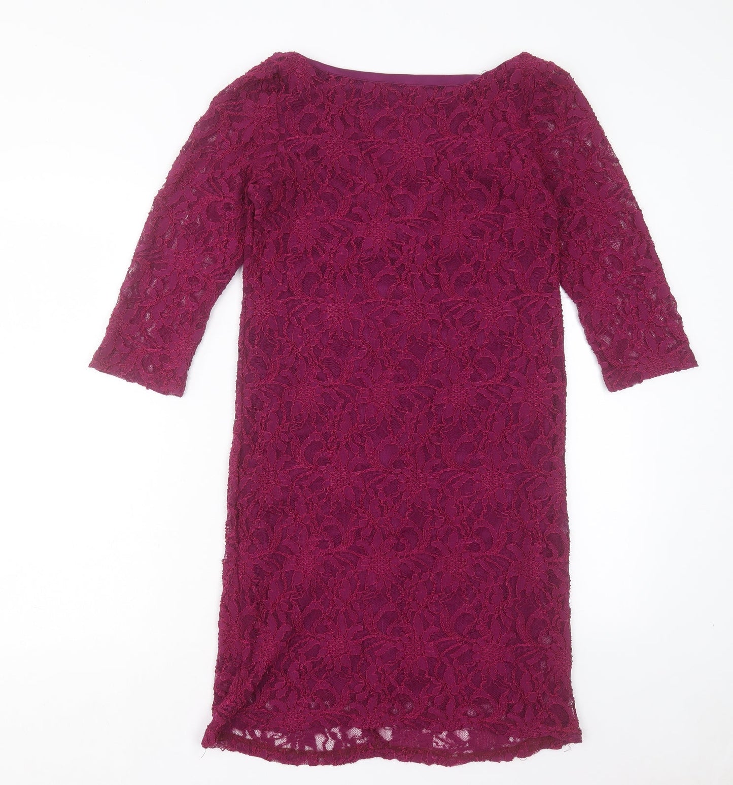 rise Womens Purple Polyester Sheath Size 12 V-Neck Snap