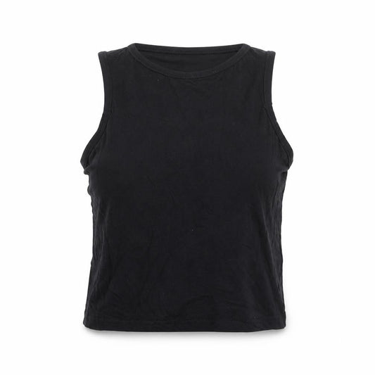 Boohoo Womens Black Viscose Basic Tank Size 8 Crew Neck