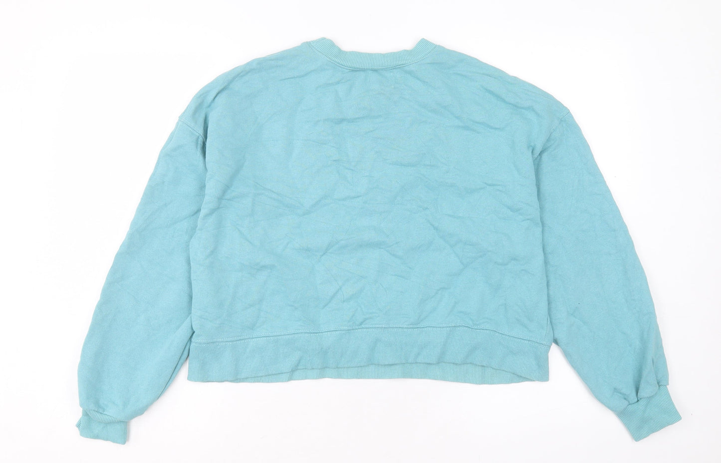 Pull&Bear Womens Blue Cotton Pullover Sweatshirt Size L Pullover