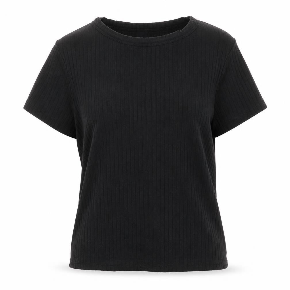 ASOS Womens Black Polyester Basic T-Shirt Size 12 Crew Neck