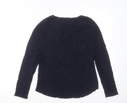 Autograph Womens Blue Modal Basic T-Shirt Size 12 Crew Neck - Pocket Detail
