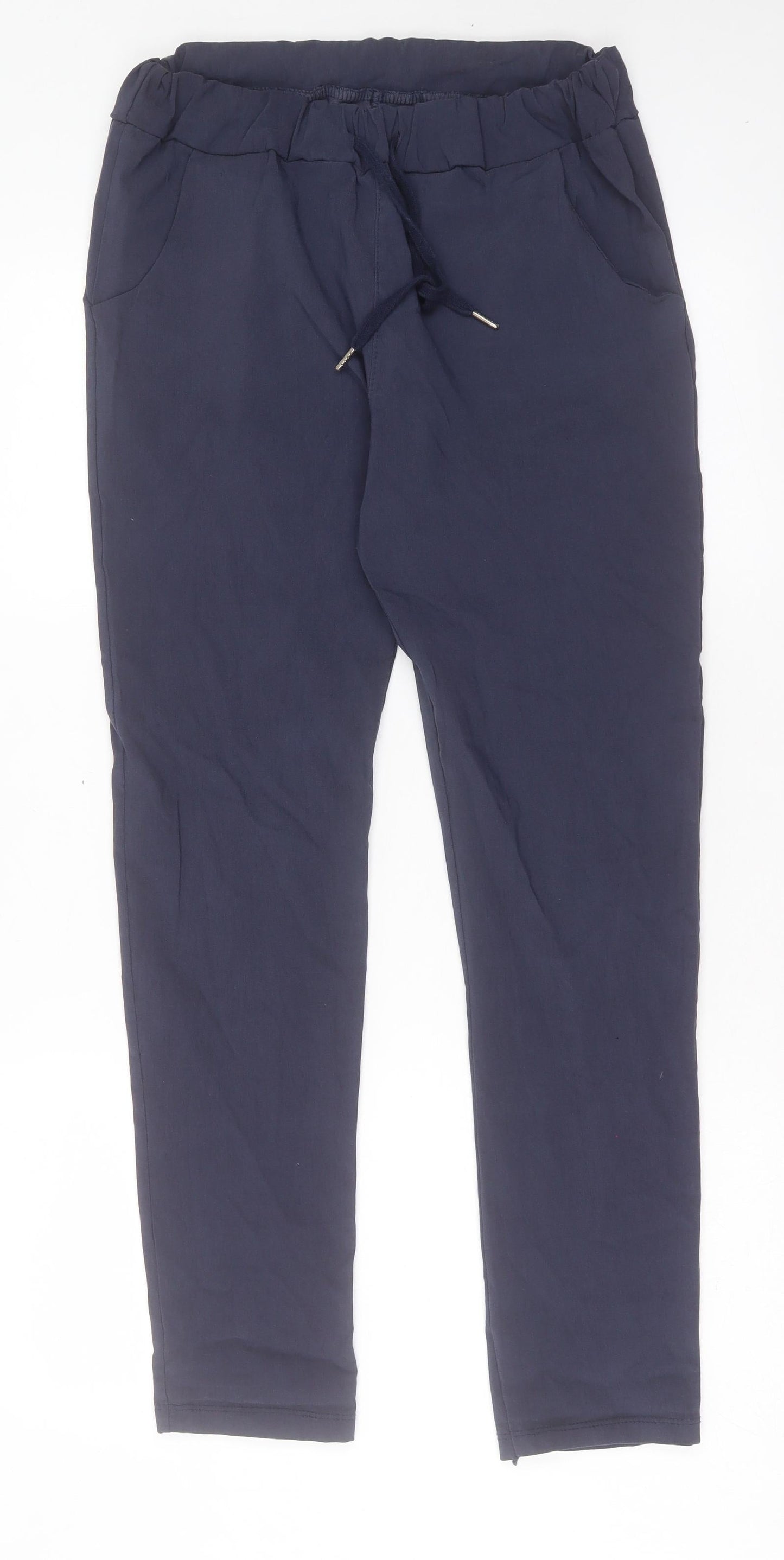Preworn Womens Blue Nylon Trousers Size 30 in L28 in Regular Drawstring