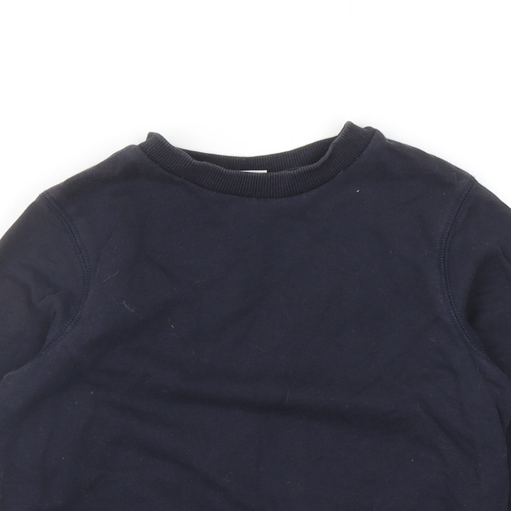 TU Boys Blue Cotton Pullover Sweatshirt Size 6 Years Pullover