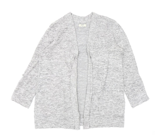 Papaya Womens Grey V-Neck Viscose Cardigan Jumper Size 14
