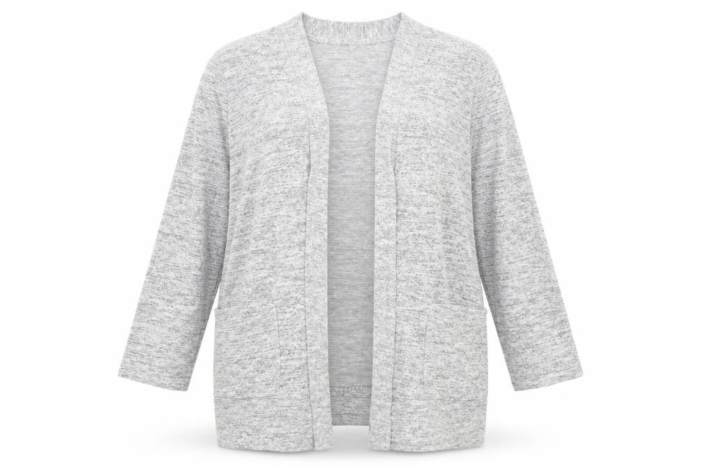 Papaya Womens Grey V-Neck Viscose Cardigan Jumper Size 14
