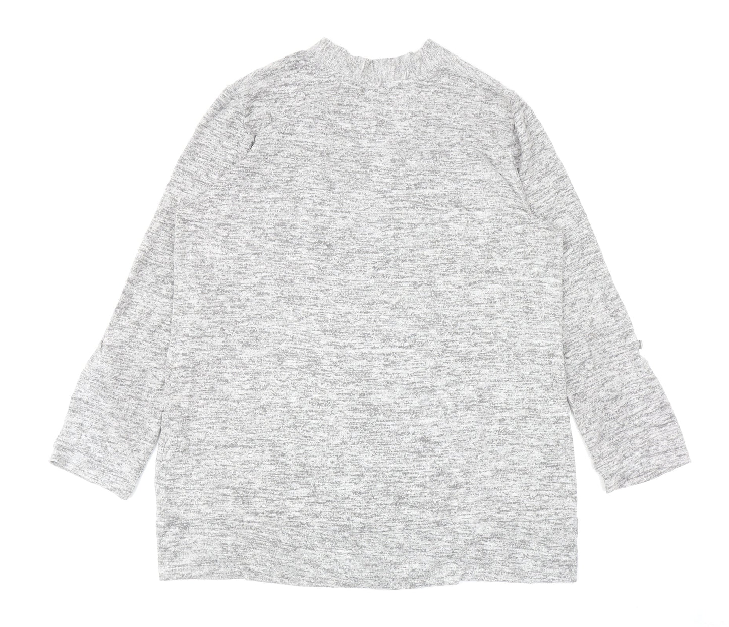 Papaya Womens Grey V-Neck Viscose Cardigan Jumper Size 14