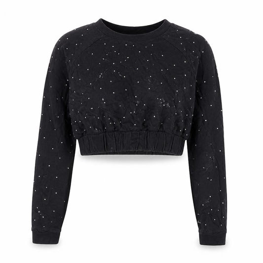 ASOS Womens Black Cotton Pullover Sweatshirt Size 12 Pullover - Cropped