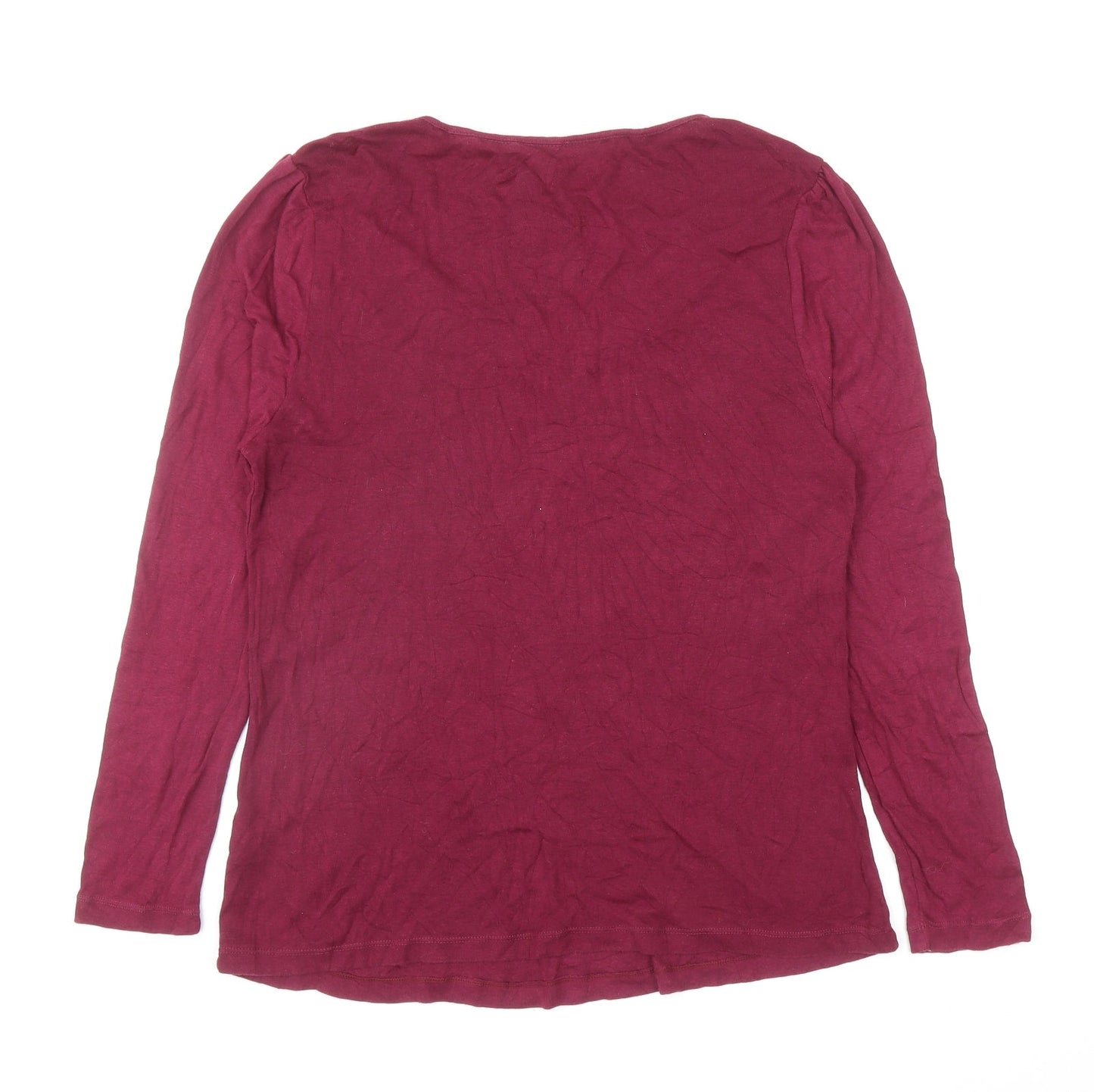 RJR. John Rocha Womens Purple Cotton Basic T-Shirt Size 18 Scoop Neck