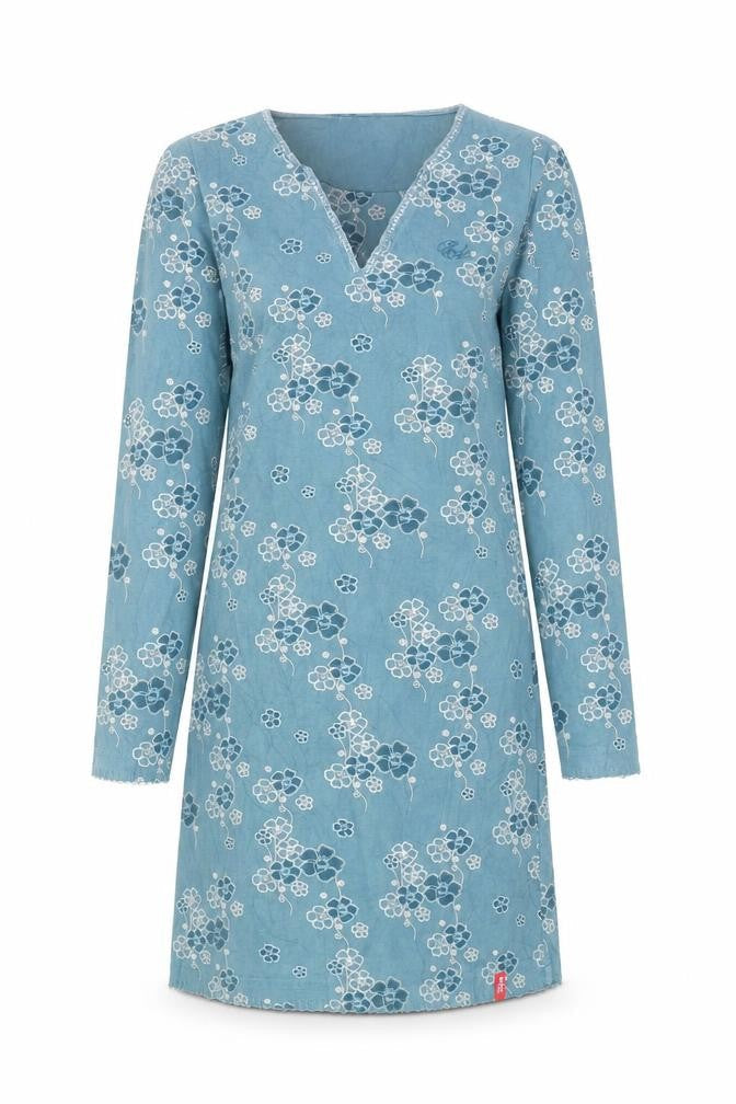 edc by Esprit Girls Blue Floral Polyester Mini Size M Square Neck Pullover