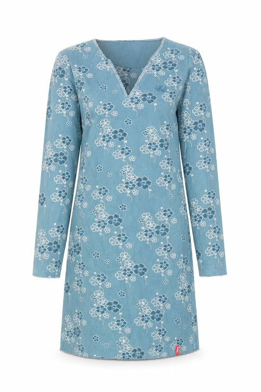 edc by Esprit Girls Blue Floral Polyester Mini Size M Square Neck Pullover