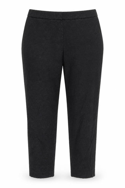 David Emanuel Womens Black Geometric Cotton Carrot Trousers Size 16 L27 in Regular Zip