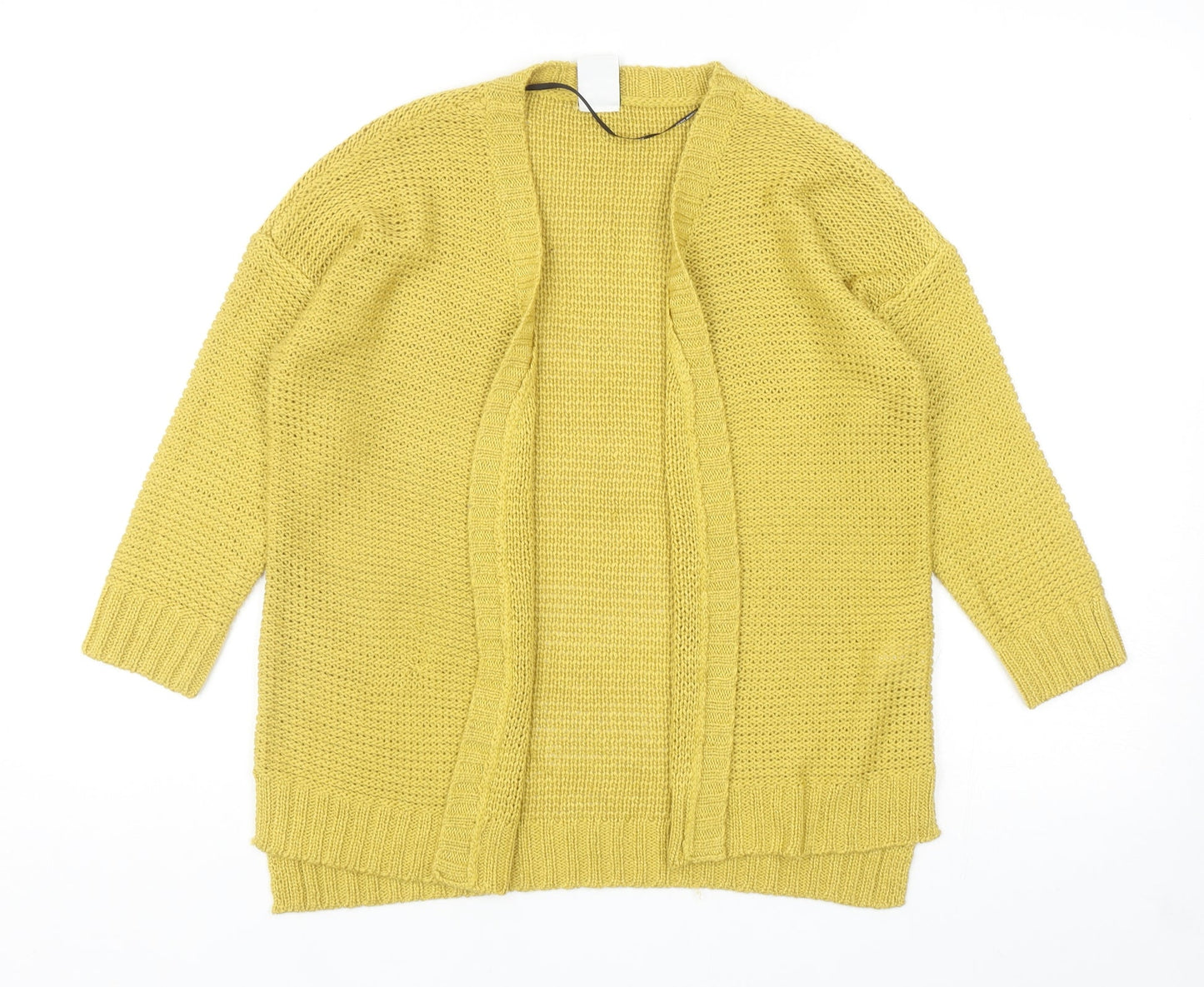 VERO MODA Womens Yellow V-Neck Acrylic Cardigan Jumper Size M