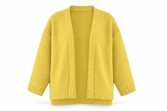 Vero Moda Womens Yellow V-Neck Acrylic Cardigan Jumper Size M