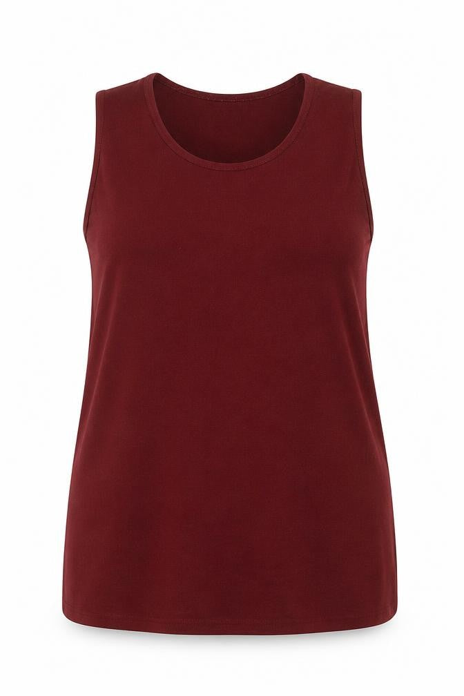 Preworn Womens Red Acetate Basic Tank Size XL Scoop Neck