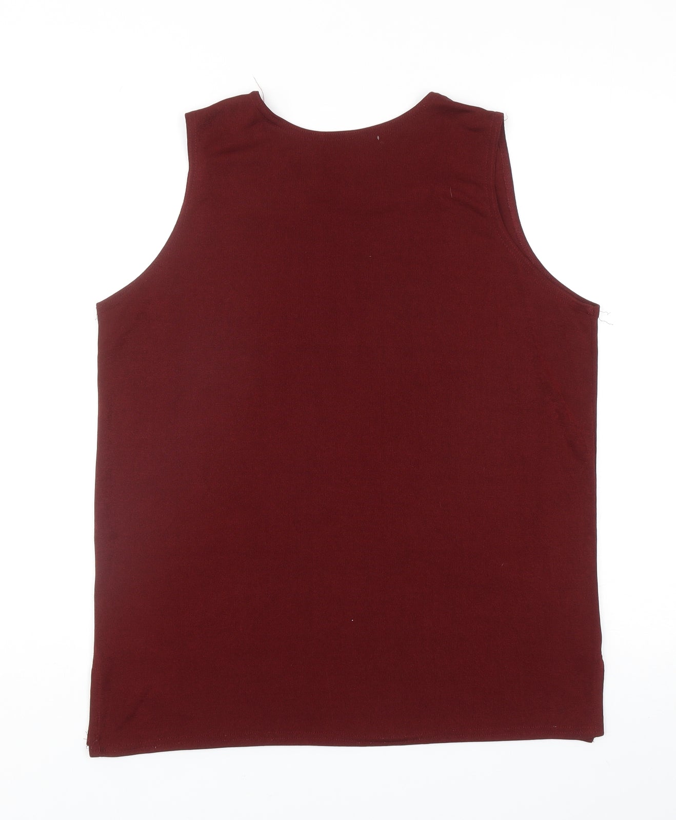 Preworn Womens Red Acetate Basic Tank Size XL Scoop Neck