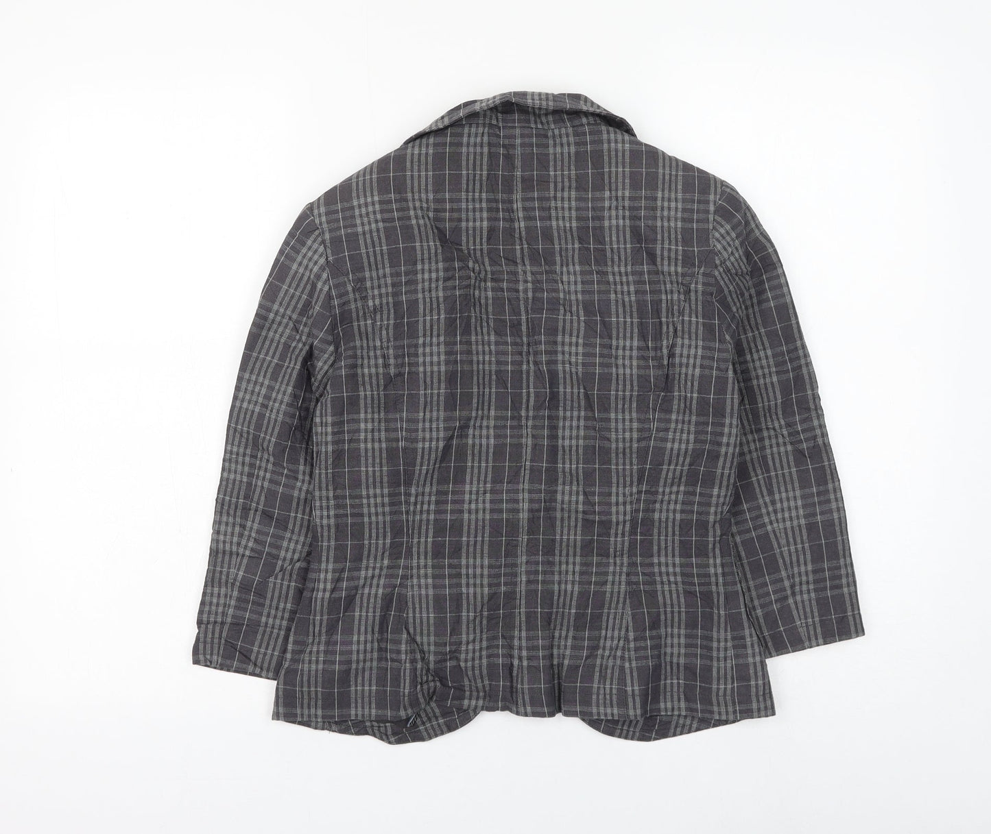 NEXT Womens Grey Check Jacket Blazer Size 8 Button