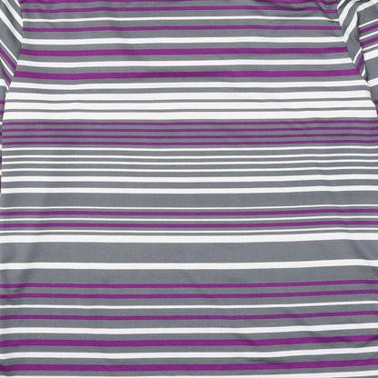 Alexara Womens Multicoloured Striped Polyester Basic T-Shirt Size 12 Square Neck