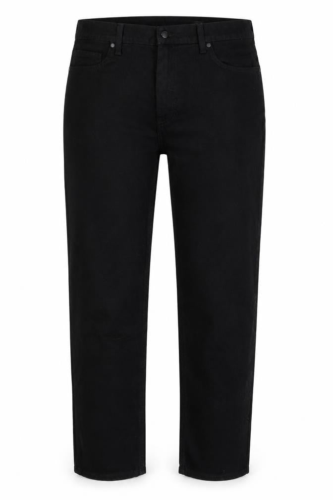 Marks & Spencer Womens Black Cotton Straight Jeans Size 40 in L29 in Regular Zip