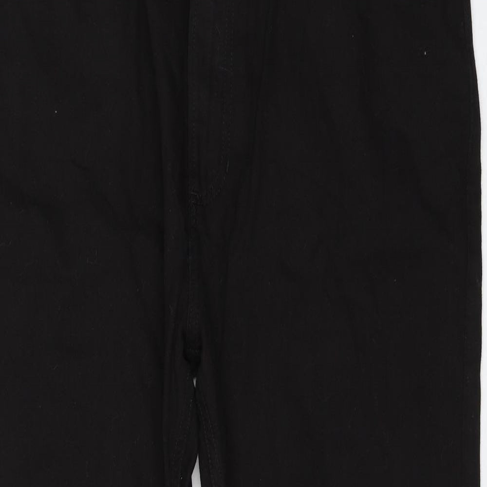 Marks and Spencer Womens Black Cotton Straight Jeans Size 40 in L29 in Regular Zip