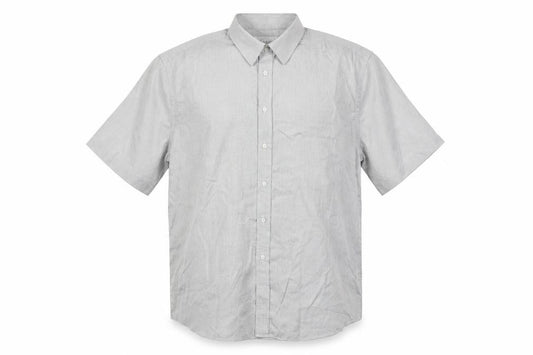 Impressions Mens Grey Cotton Button-Up Size 17 Collared Button