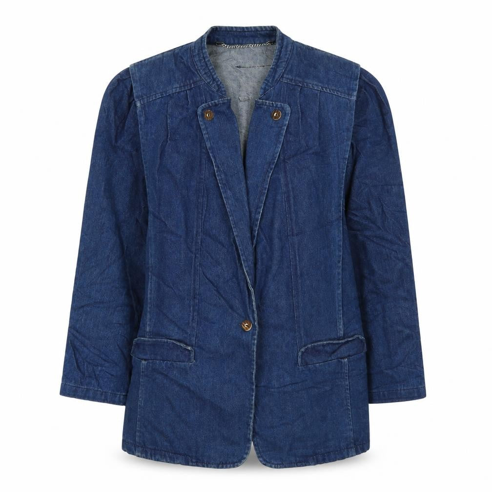 prew Womens Blue Jacket Blazer Size 10 Button