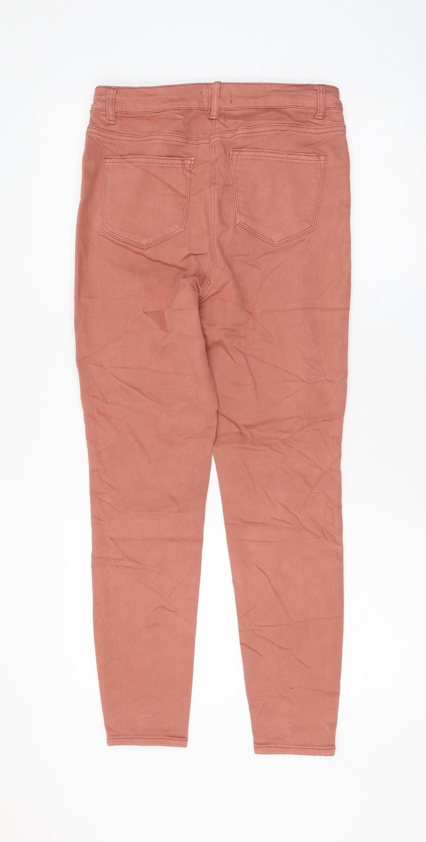 Matalan Womens Pink Cotton Skinny Jeans Size 10 L26 in Regular Zip