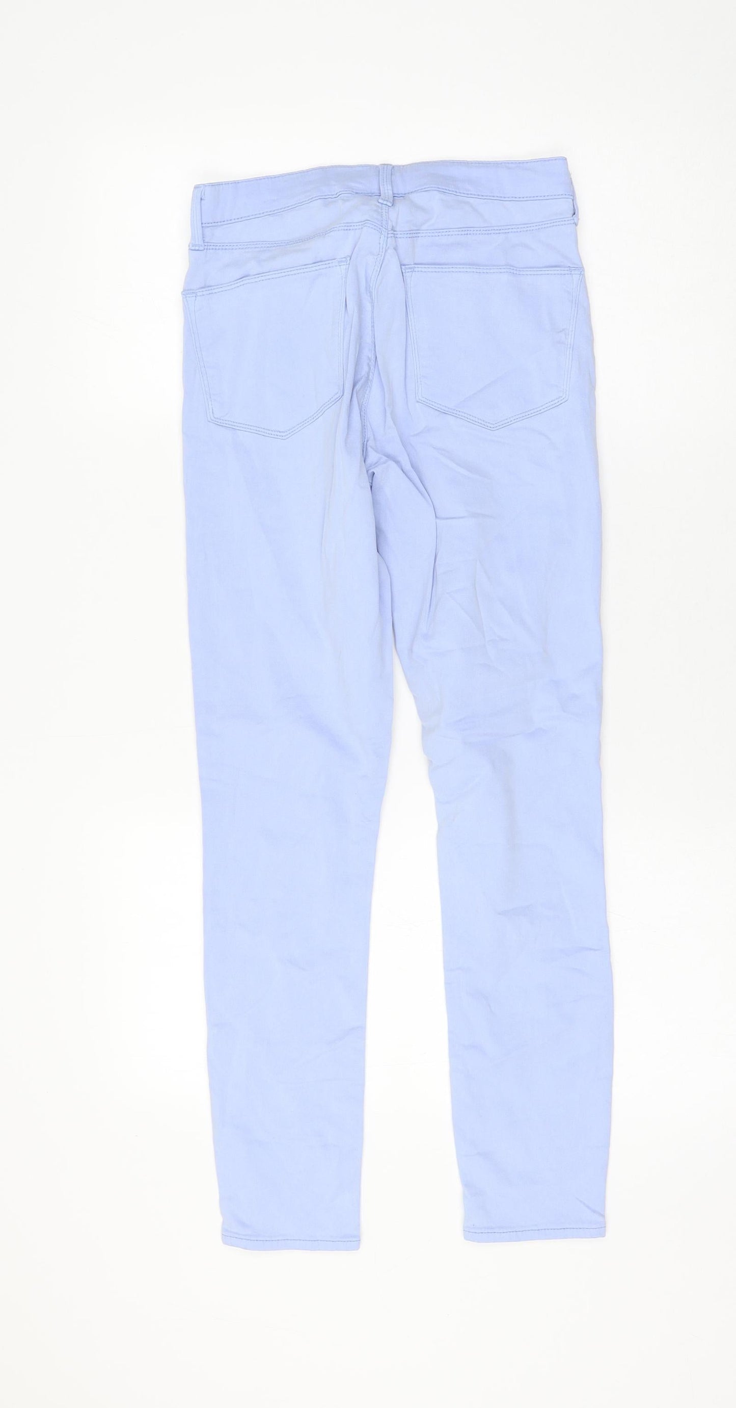 Topshop Womens Blue Cotton Skinny Jeans Size 28 in L30 in Regular Zip
