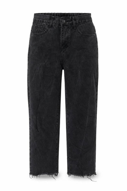 Womens Black Polyester Mom Jeans Size M L24 in Regular Zip