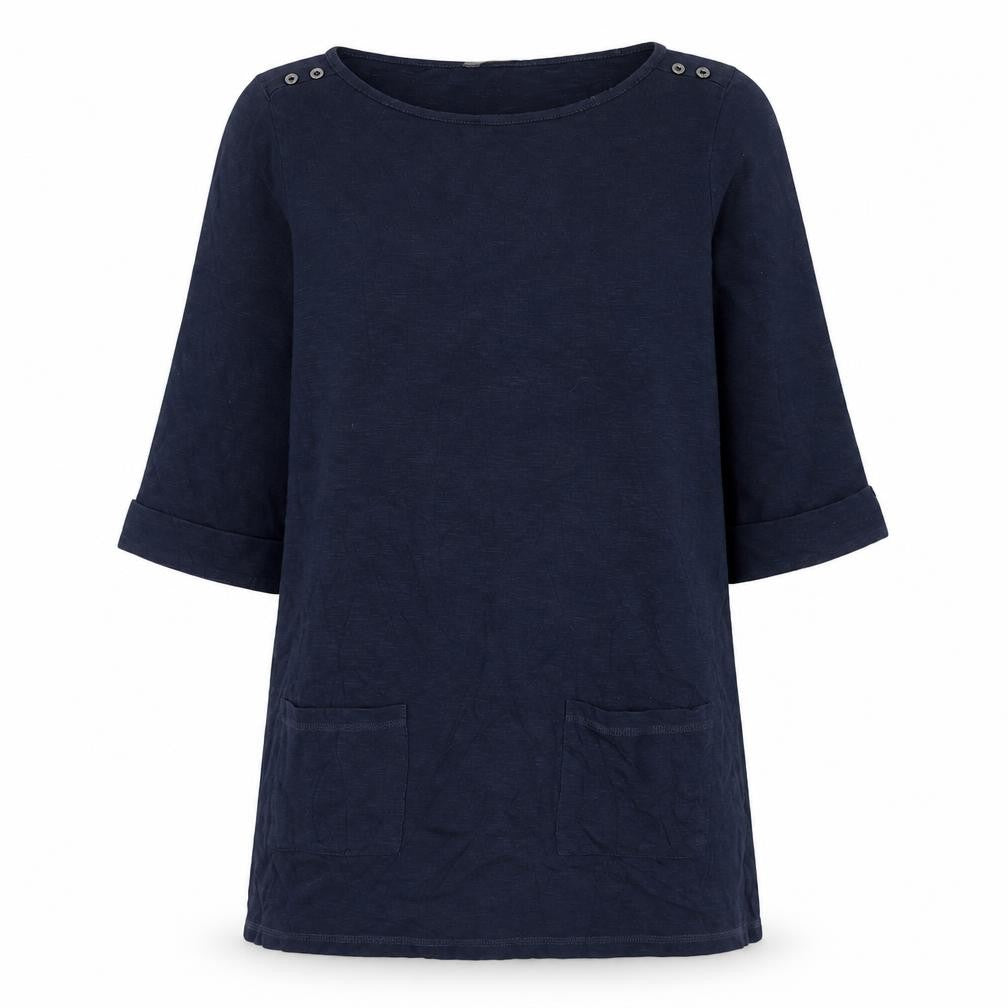 Marks & Spencer Womens Blue Boat Neck Cotton Pullover Jumper Size 14