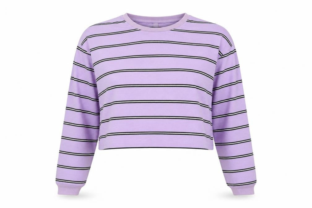 ASOS Womens Purple Striped Polyester Pullover Sweatshirt Size 12 Pullover