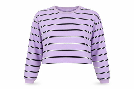 ASOS Womens Purple Striped Polyester Pullover Sweatshirt Size 12 Pullover