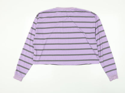ASOS Womens Purple Striped Polyester Pullover Sweatshirt Size 12 Pullover