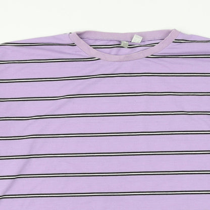 ASOS Womens Purple Striped Polyester Pullover Sweatshirt Size 12 Pullover